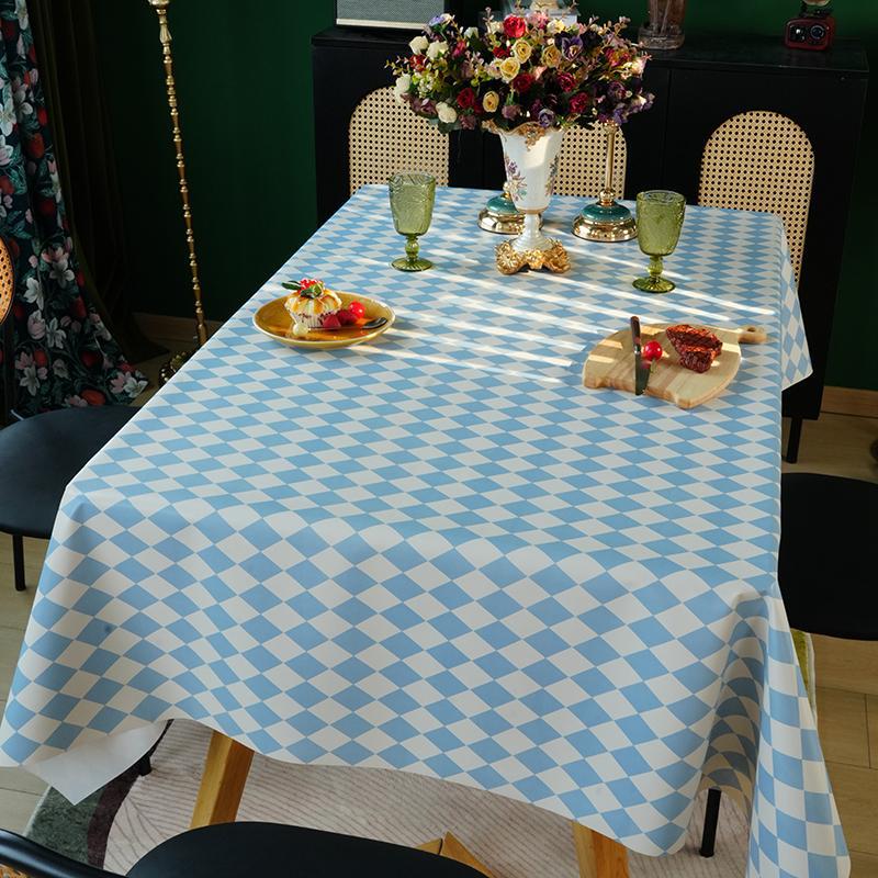 Waterproof and oil-proof pvc tablecloth, easy to clean, heat-resistant, soft glass dining table mat, light luxury high-end coffee table pad, tabletop cloth