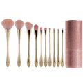 Goblet - champagne gold - skin color 10-piece set + pink semi-shimmer brush bucket packaging