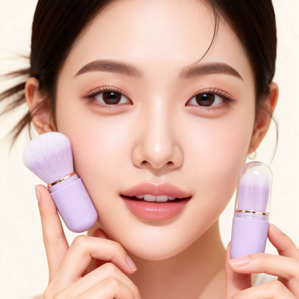 Sujilian new arrival single makeup brush retractable mini capsule brush travel portable loose powder blush makeup brush