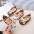 Girls' bow-tie princess shoes - new autumn  collection: kids' flats with soft soles, fashionable elasticated ankle boots
