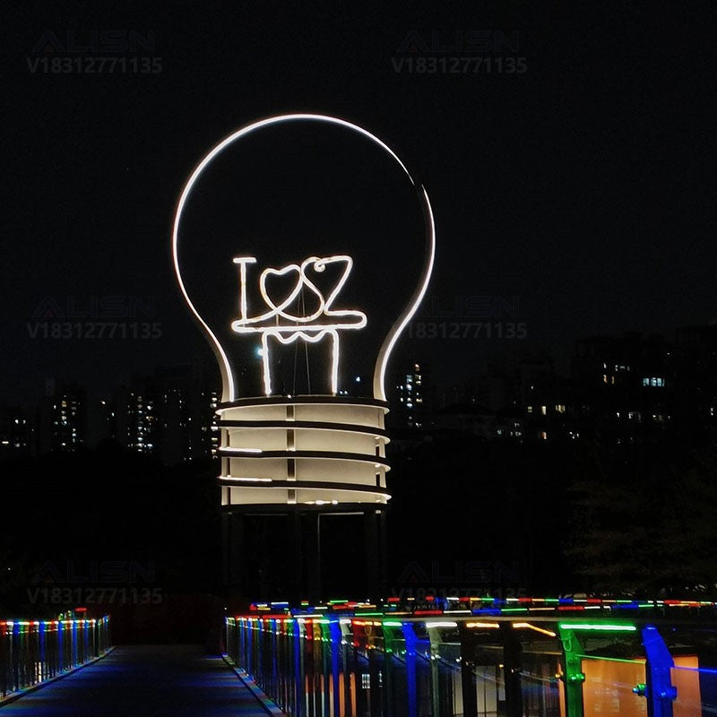 Big light bulb cultural tourism night tour landscape light Meichen installation space art park scenic landscape lighting installation
