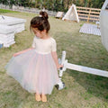 summer girls' rainbow tulle princess dress with open back - direct from the manufacturer