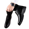 【genuine leather】men's cotton-padded shoes, fleece-lined, extra thick, warm, dad shoes, winter genuine leather high-top leather shoes, non-slip