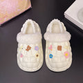 2025 women's winter slippers: cute cartoon design, thick sole, fleece lined, non-slip, wear-resistant, warm, detachable waterproof cotton shoes