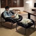 Lazy sofa for home lunch break living room casual single sofa bedroom small apartment balcony medieval style grid sofa chair