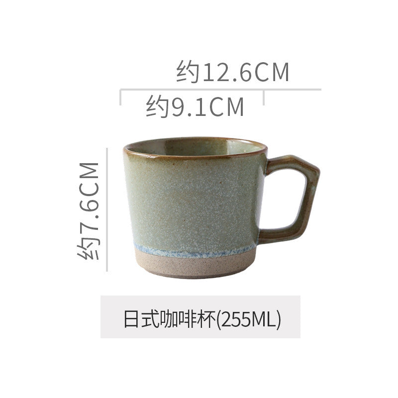 Retro japanese style mug kiln clay cup afternoon tea latte latte cup cake dessert plate for home mug