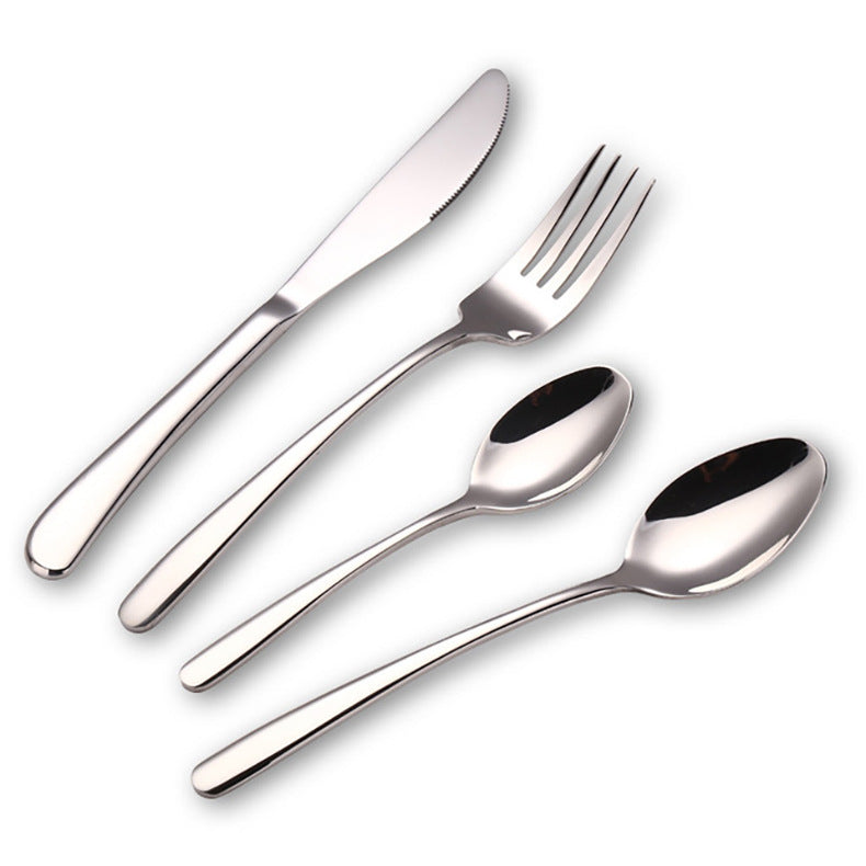 Flat head stainless steel western tableware steak plate suit knife and fork two-piece setfor home steak knife, fork and spoon four-piece set
