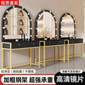 Vanity table with light, portable makeup desk for home use, small apartment vanity, modern minimalist makeup table, photo studio makeup table