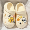Women's clogs - summer cute cartoon outdoor fashion, new trendy anti-slip thick sole height increasing beach closed-toe half slippers