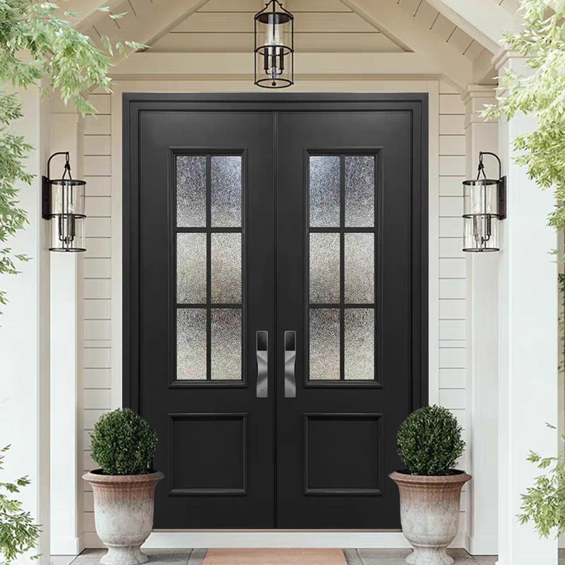 French glass villa door double door rural self-built house door anti-theft door sub-mother door entrance door entrance door