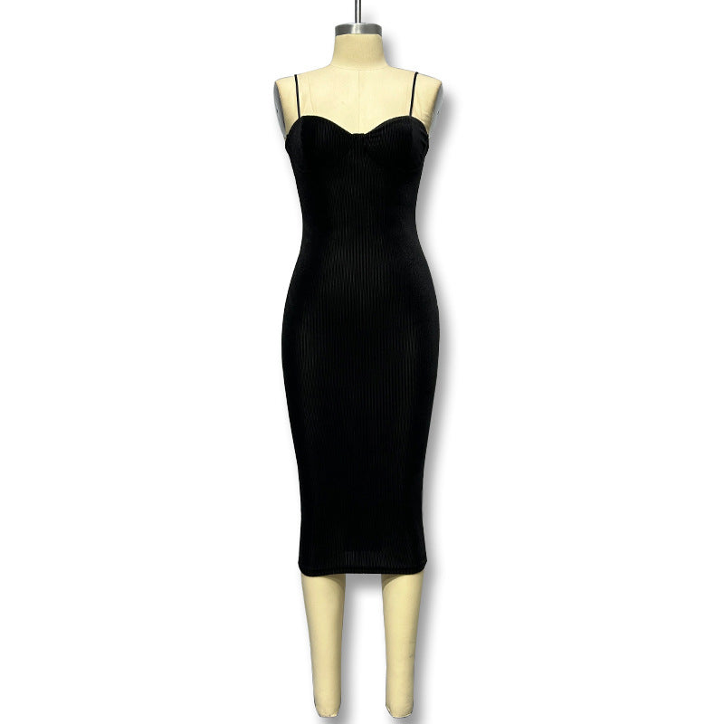 Export fashion women's clothing  summer new style bandeau camisole maxi dress, stylish solid color slim-fit bodycon dress for women