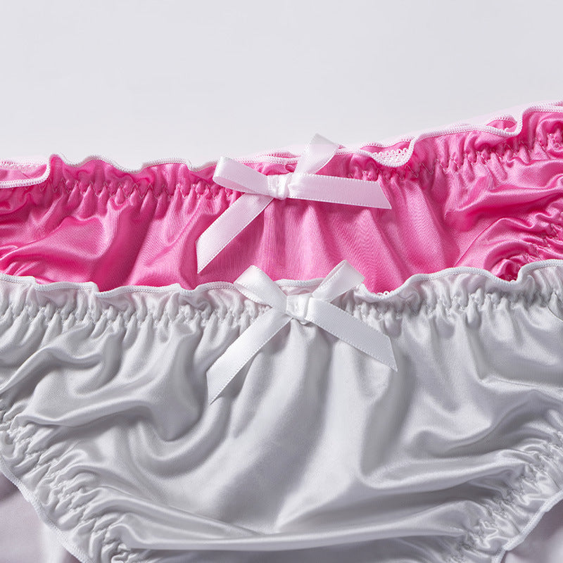 Export cross-border best selling women's plus size underwear plus size fat mm low waist sexyplaid hip-covering women's briefs