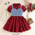 Kids clothing cross-border exportfall and winternew arrival children's blue vest + burgundy dresssuit