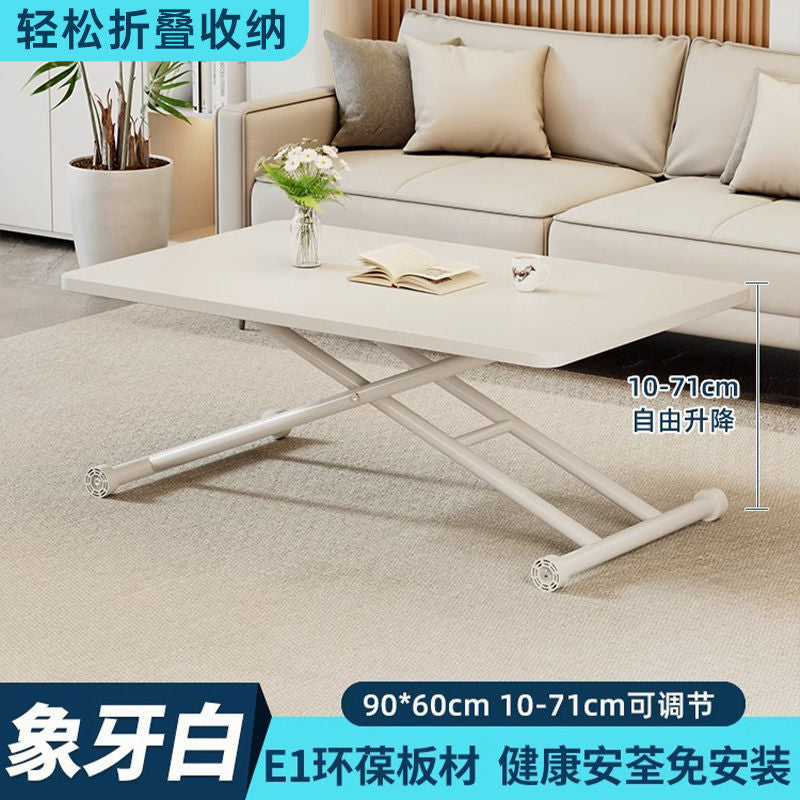 Adjustable height folding coffee table/dining table - portable folding table for home, small apartments, rentals - simple computer desk/office desk