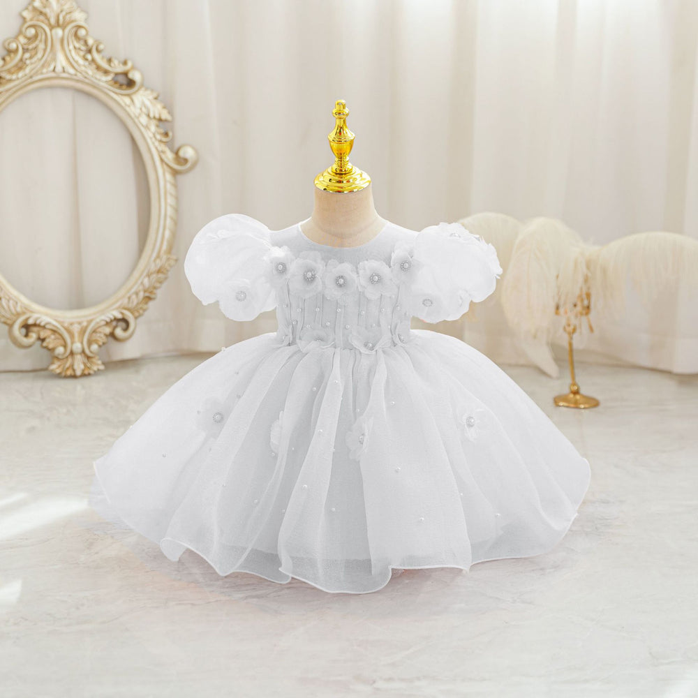 New in stock: girls' floral wedding dress princess gown - perfect for baby's first birthday party!