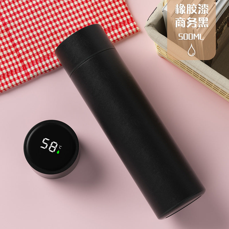 Digital display 316 stainless steel thermos - smart temperature monitoring, straight cup design, business gift, promotional water bottle with custom logo