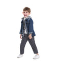 Kids' faux two-piece denim jacket - new autumn/winter hooded fashion casual top for boys and girls - wholesale for export