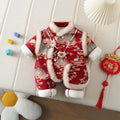 Super cute rabbit-style romper for baby boys and girls. newborn winter chinese-style one-piece cotton-padded jumpsuit