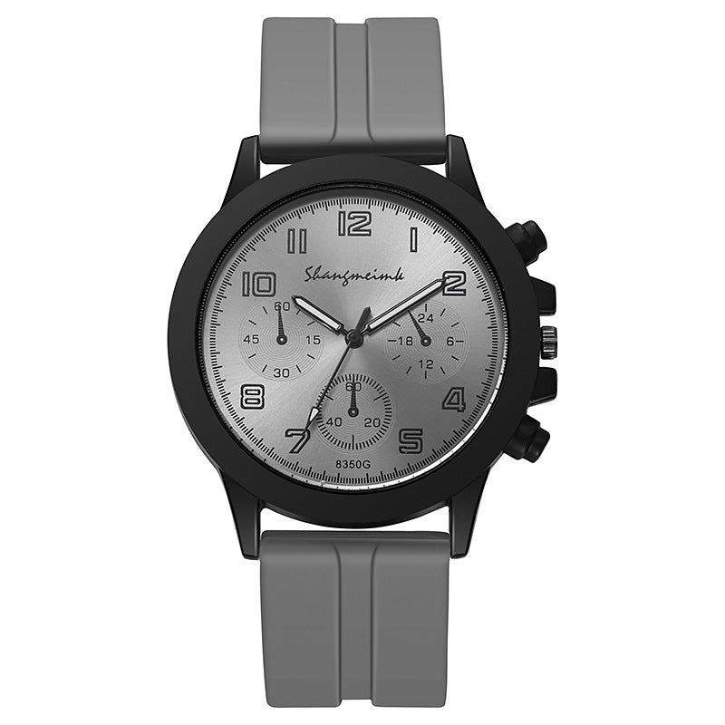 2024 new shangmei export silicone alloy quartz electronic watch business quartz watch student factory direct sales