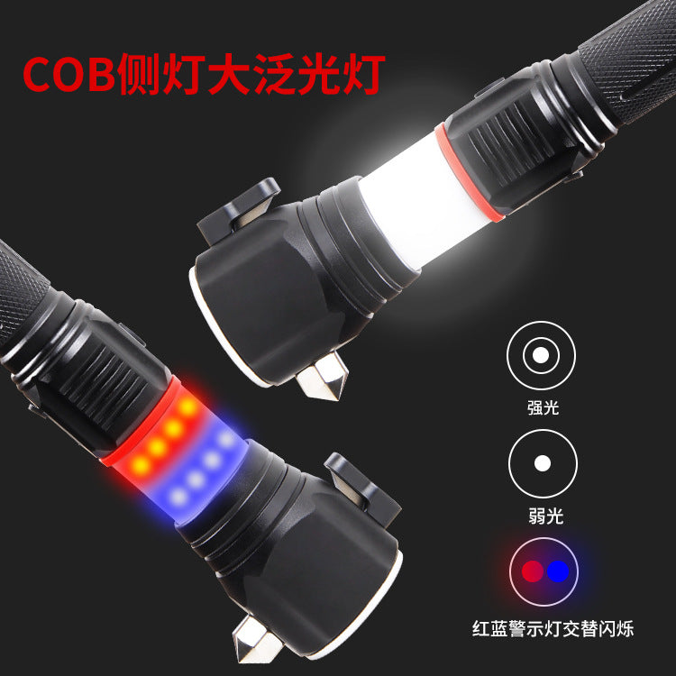 Cross-border new XHP50 wick safety hammer magnetic attraction power display desk lamp mode Typec charging flashlight