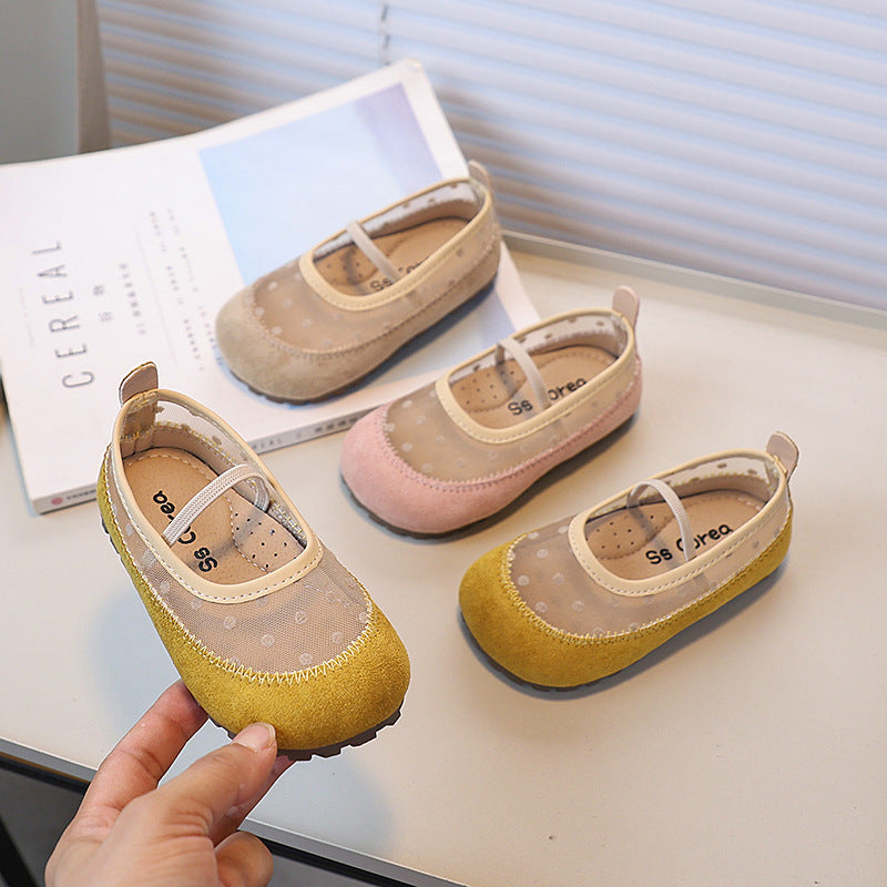 Vancahao girls' retro soft-soled flats -  autumn new collection - kids' moccasins, princess shoes