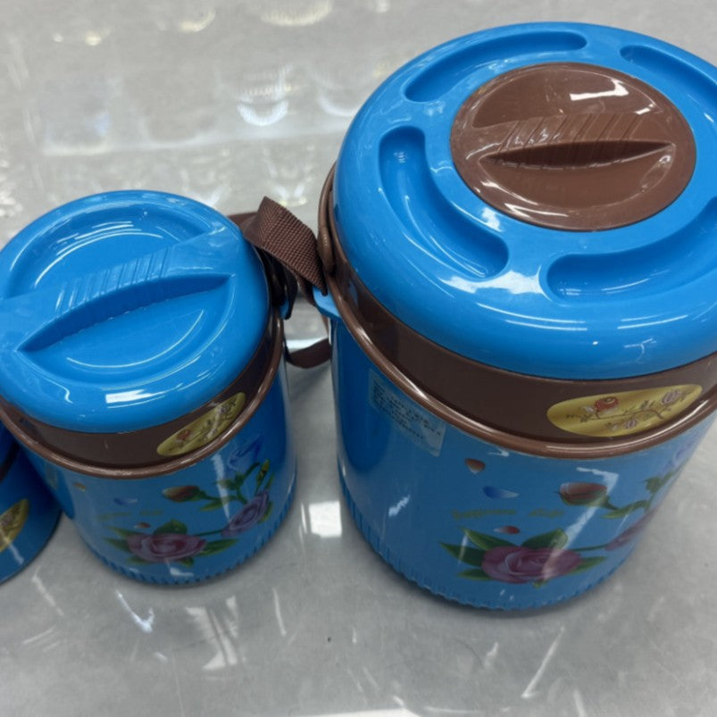 Factory direct sales cross-border exclusive fresh-keeping lunch box thermal insulation bucket thermal insulation bucket kitchen stainless steel fresh-keeping tableware three-piece set