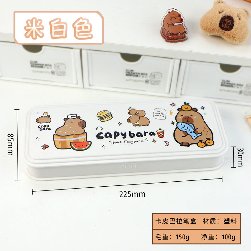 New Kapibara pencil case for primary school students, large-capacity stationery case, pencil case ins wind niche giant energy pack, high value