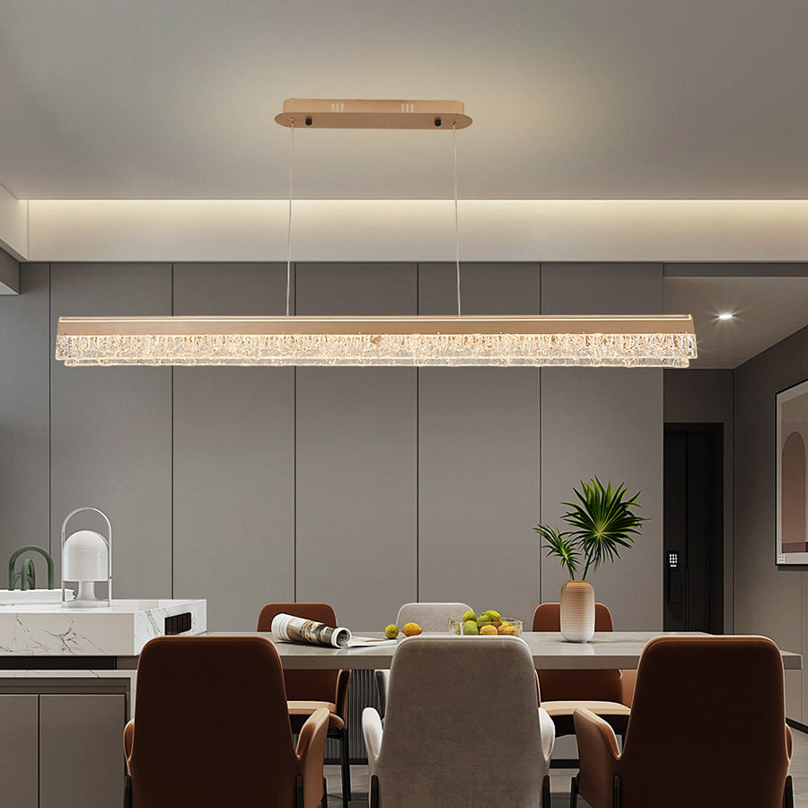 Italian light luxury restaurant one-word chandelier modern minimalist high-end dining table bar lamp high-end lighting