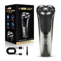 New men's smart digital display electric shaver, floating triple-blade head, full body washable, rechargeable razor - wholesale