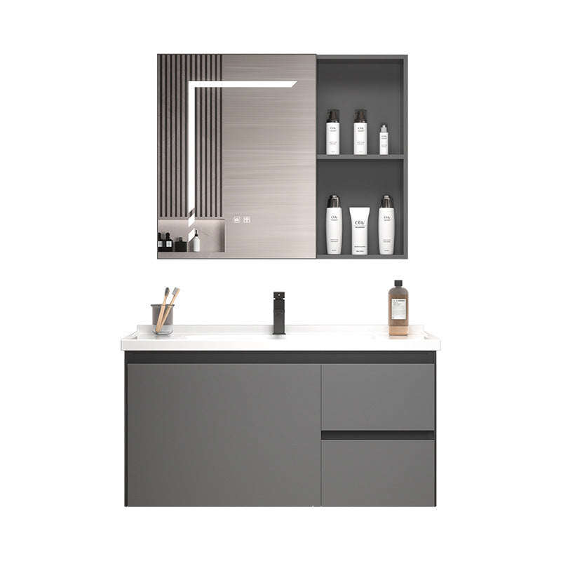 Thickened space honeycomb aluminum bathroom cabinet combination washbasin cabinet basin smart mirror cabinet washbasin basin ceramic all-in-one basin