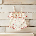 Korean style baby swimsuit - chic girls' vacation-ready one-piece with cartoon cherry print