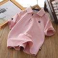 Boys' summer new arrival: preppy collar embroidered t-shirt short sleeve polo shirt - kids' casual chic style [yh]