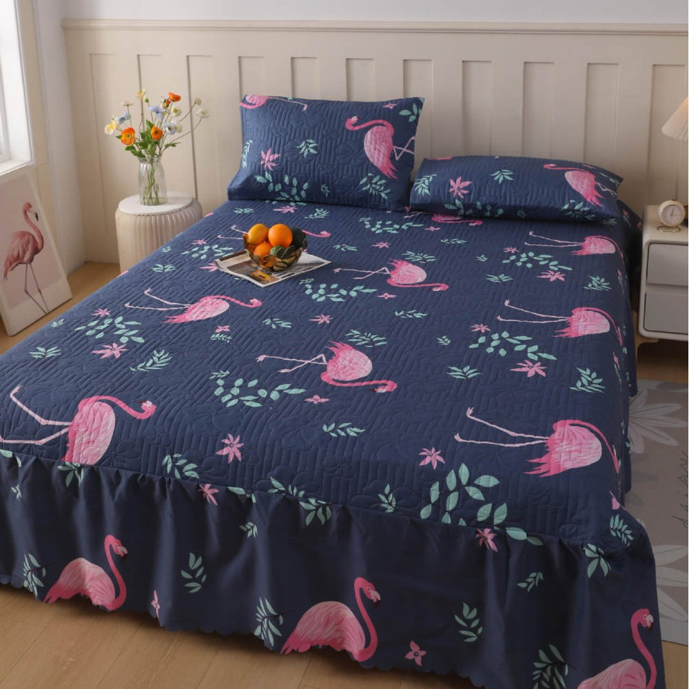 2026 amazon quilted bed skirt bedspread heightened double anti-static breathable mattress simmons bedspread three-piece set