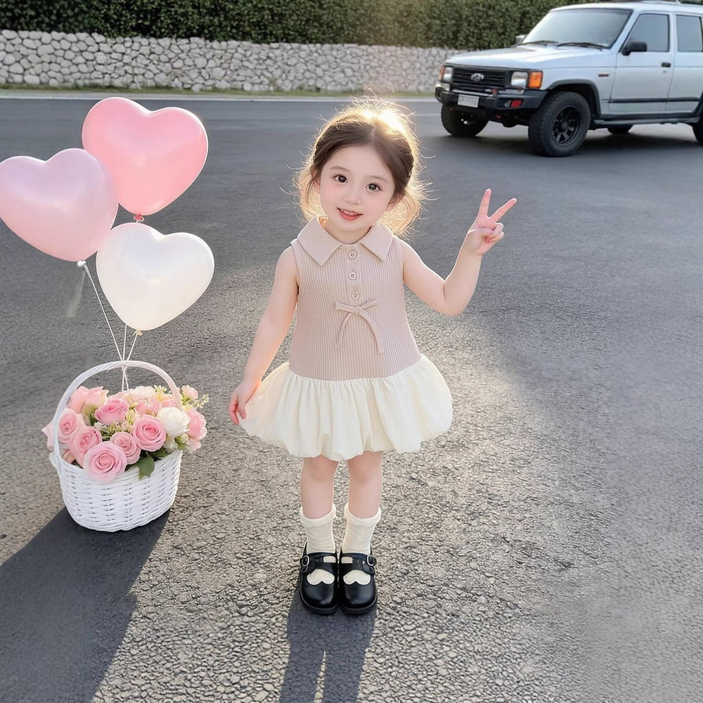 Girls' and toddler's summer tutu dress - new cute children's dress with vest - sweet baby floral princess style