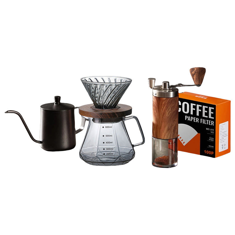Hand-brewed coffee set, filter cup, sharing pot, hand-brewed kettle, hand-cranked grinder, for home american coffee utensils, souvenirs