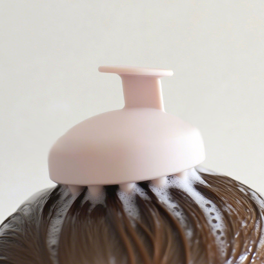 Factory spot silicone shampoo brush, round pure silicone shampoo comb, scalp cleaning massage brush, head massage brush