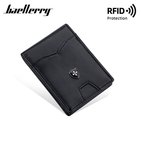 New men's card bag  Europe, America and other two-fold color matching business thin credit card anti-theft brush wallet card holder wallet