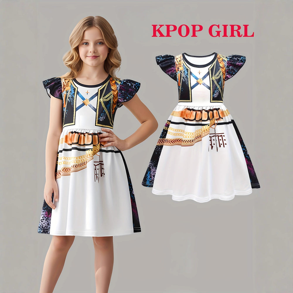 Kpop witcher girl group costume girls zoey mira mira rumi rumikids halloween short sleeve dress