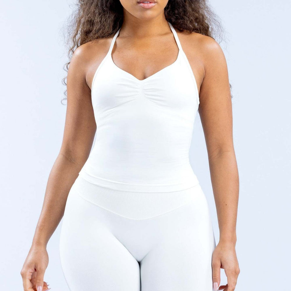 Dfyin stock cross-border high-elastic halter back tight long vest fitness sports vest detachable bra