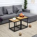 Scandinavian iron art solid wood coffee table small apartment sofa side table casual creative side table dark brown square mother-in-law coffee table