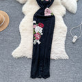 New chinese retroelegancecheongsam women's summersense of designheavy industryembroider waist silm sleevelesslacedress