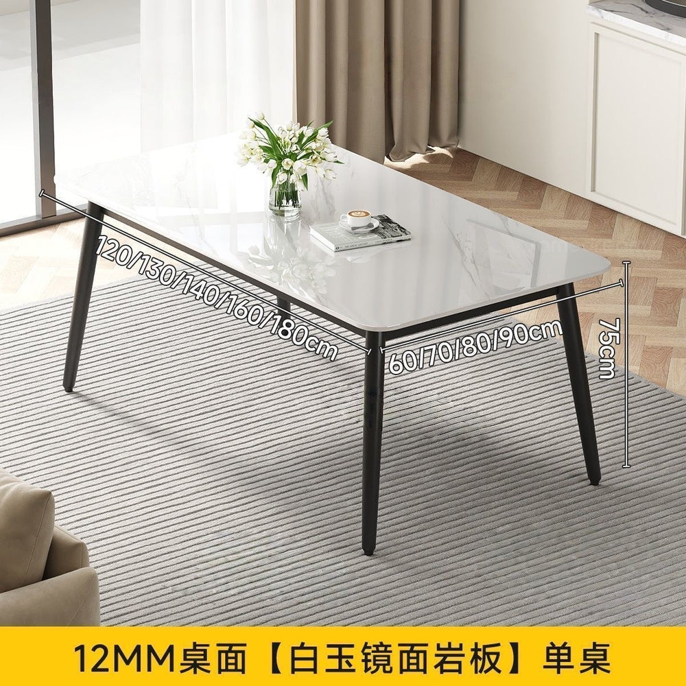 Rock slab dining table rental house for home modern casualaccessible luxury dining table living room rectangular dining table and chair combination