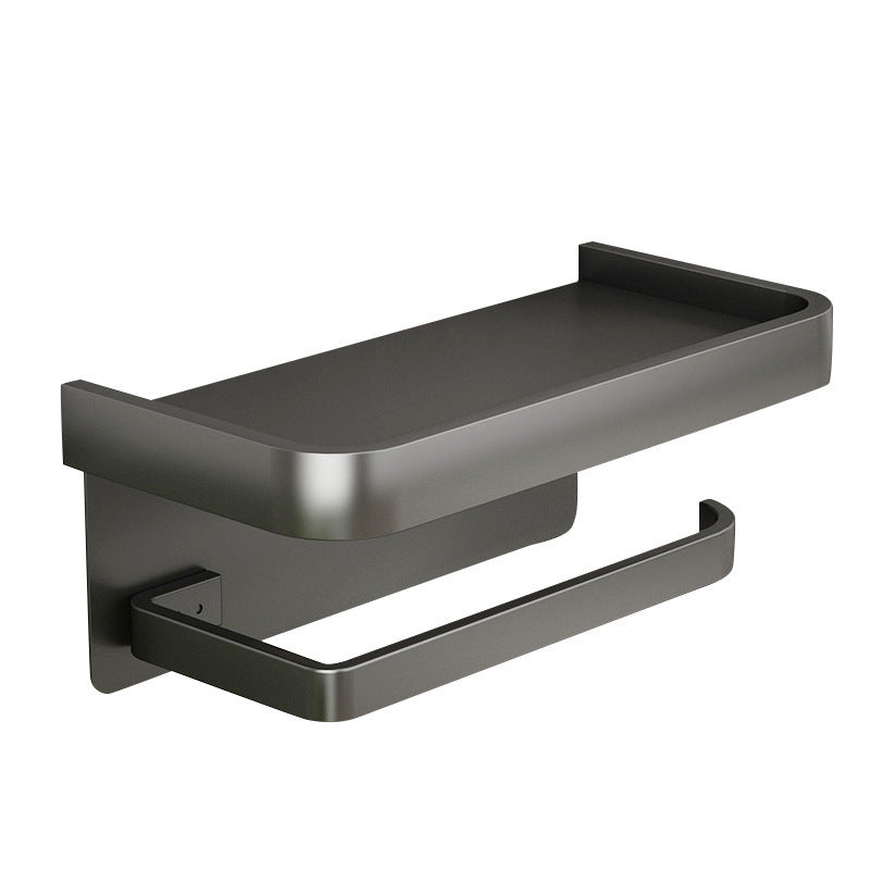 No punching black paper towel holder roll paper holder storage rack toilet bathroom tissue box mobile phone toilet paper holder roll paper