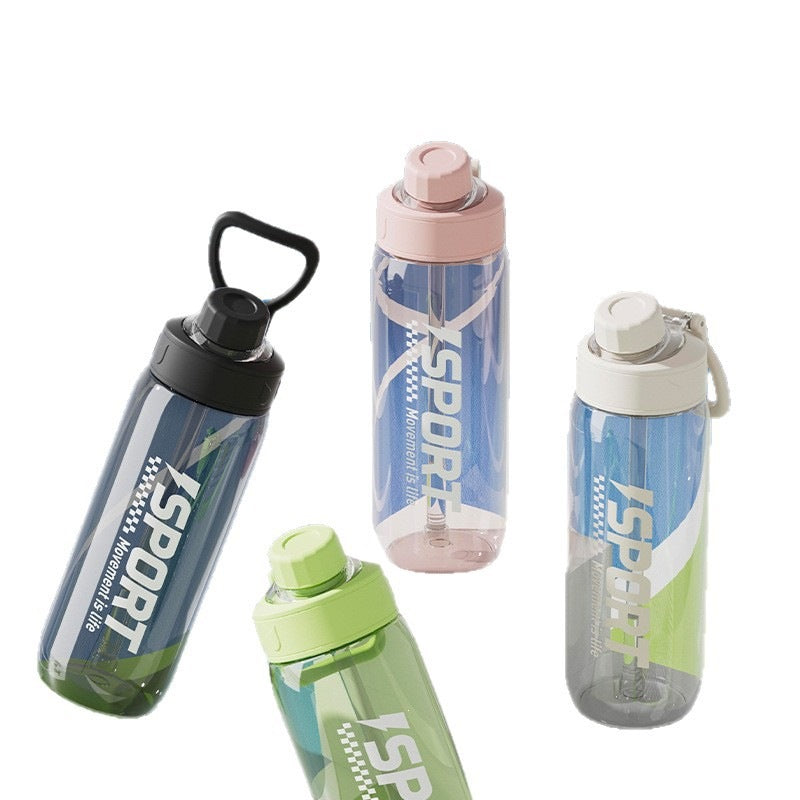 Summer large capacity plastic sports water bottle portable handheld student outdoor plastic water cup straw cup wholesale