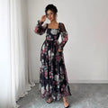 new arrival: elegant chiffon long-sleeve printed pleated dress - perfect for independent stores, , , and