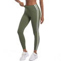 New striped cropped leggings - high waist, slimming, athletic barbie pants - peach lift, running, fitness, yoga pants for women