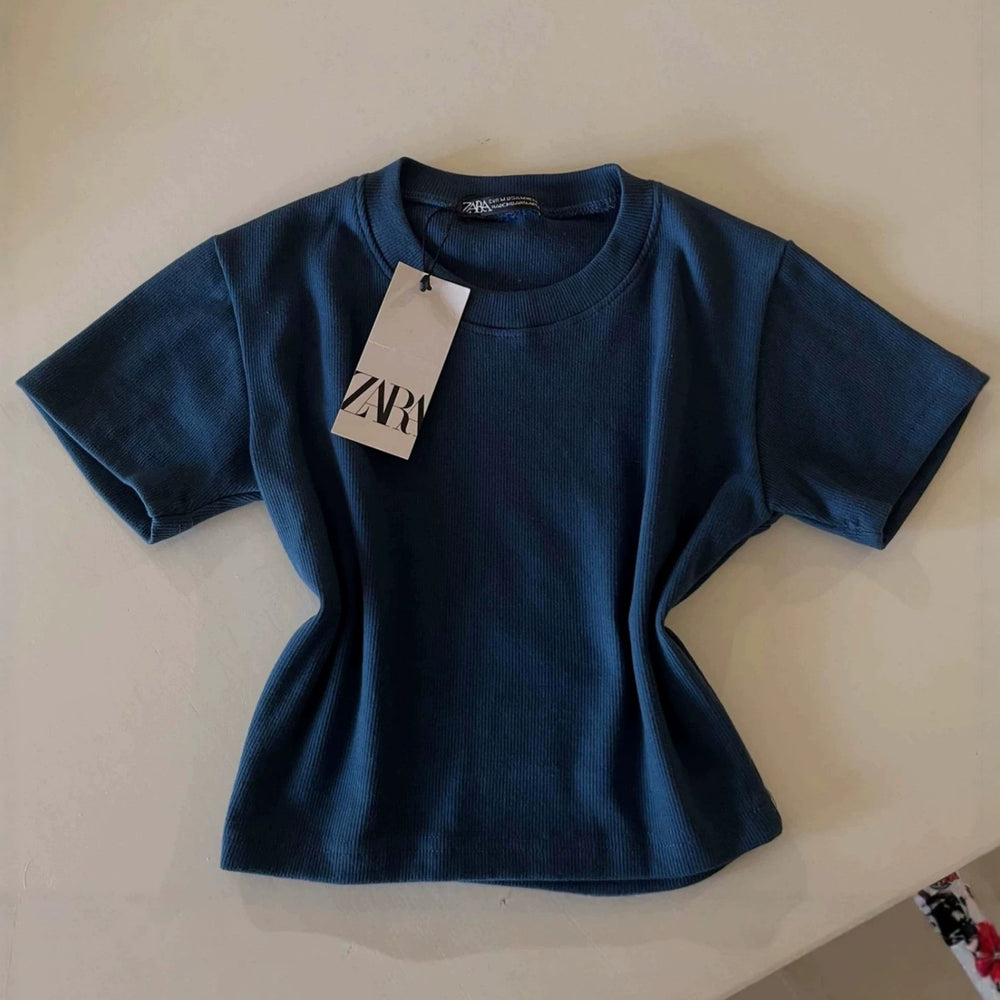 Women's round neck t-shirt short-sleeved t-shirt short-sleeved tops wholesale women basic top