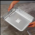 stainless steel towel tray for homemultifunctional covered square tray refrigerator food preservation box barbecue tray manufacturer