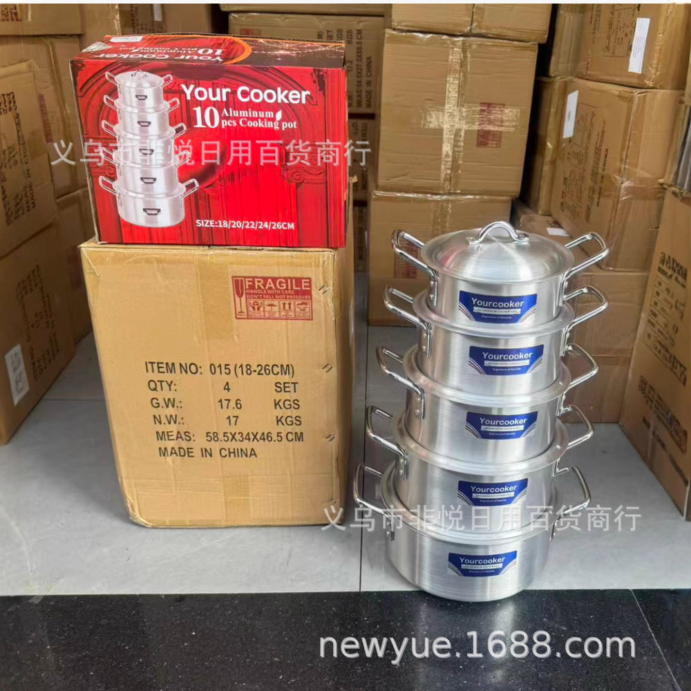 Factory direct sales cross-border aluminum pot household pot multi-functional aluminum pot kitchen aluminum pot commercial aluminum pot aluminum pot canteen aluminum pot