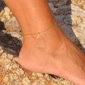Amazon's new casual14k gold-plated waterproofletter compact 26 english letter women's anklet